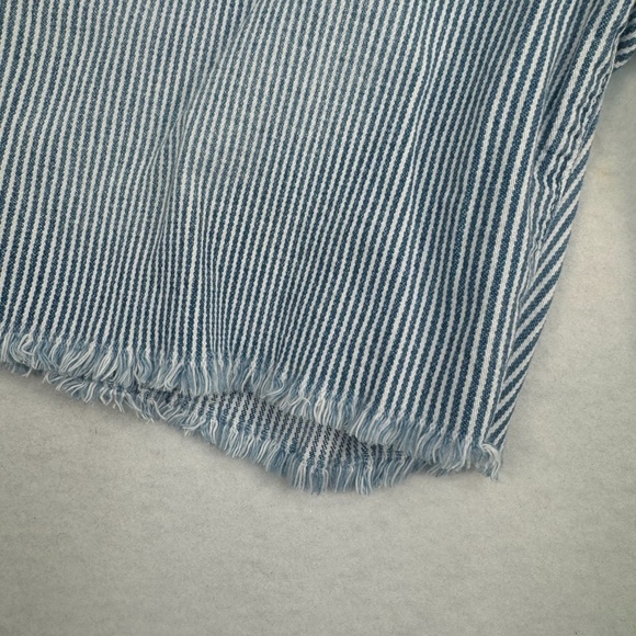 Seven 7 Sunset Bermuda Shorts Womens Size 12 White Blue Stripe High Rise - Picture 10 of 10